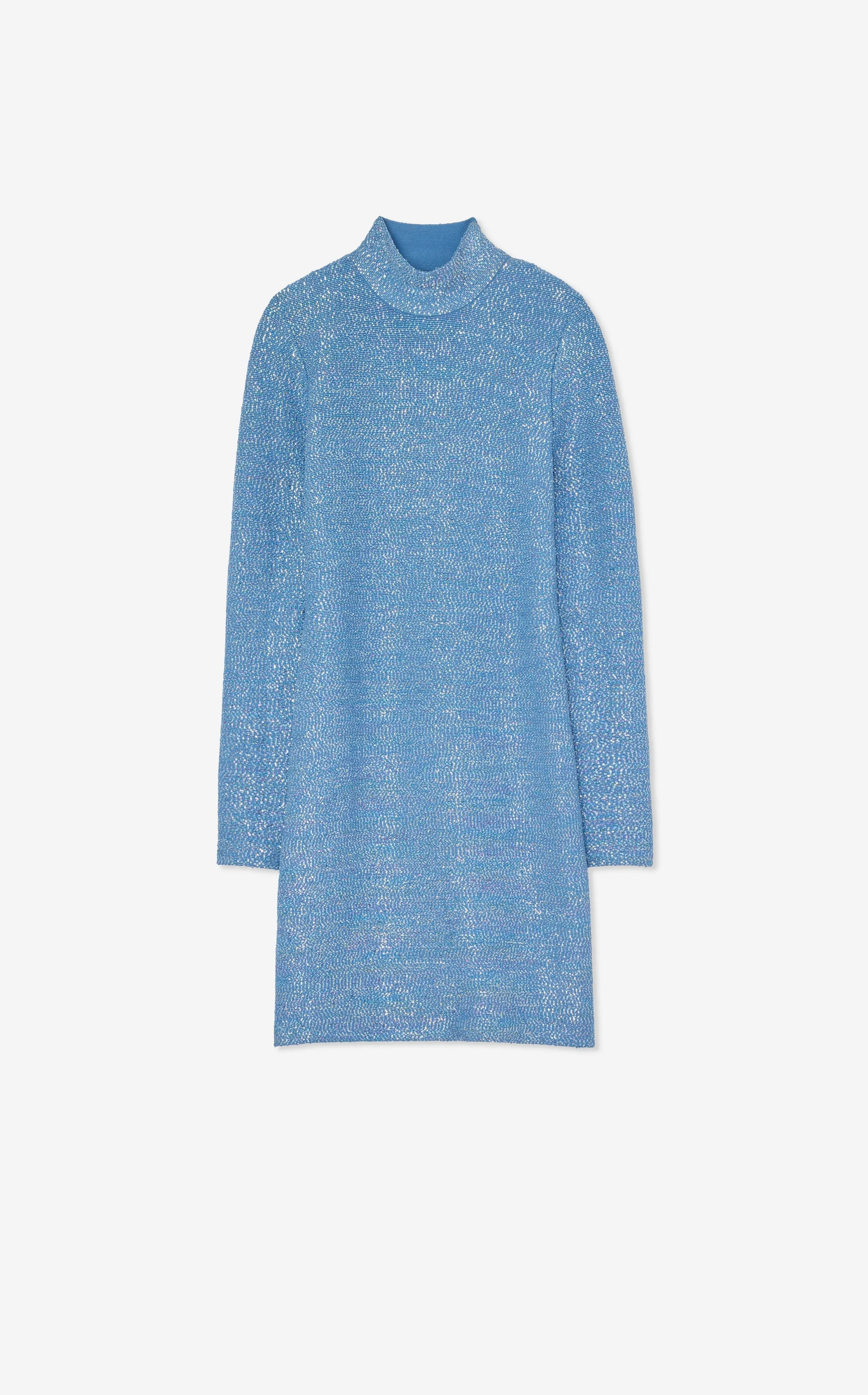 Mock Neck Sequin Knit Dress