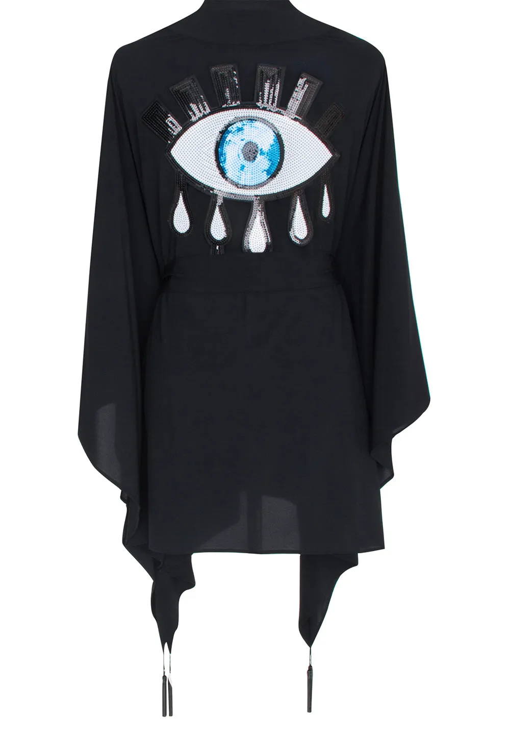 Monochrome - Black Kimono Evil Eye (Black)