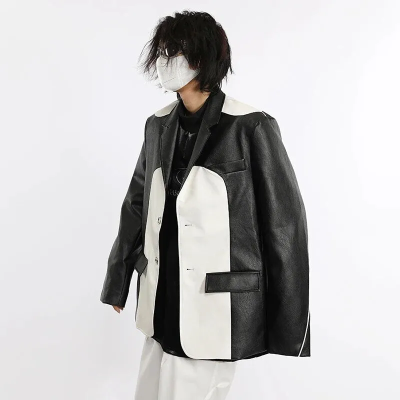 Monochrome Fashion Spliced Blazer