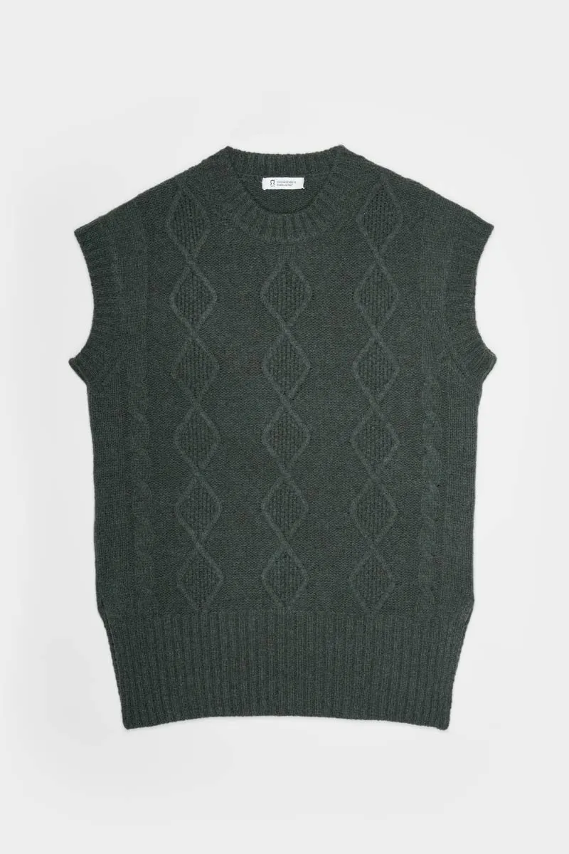 Norma Recycled Wool Vest Green