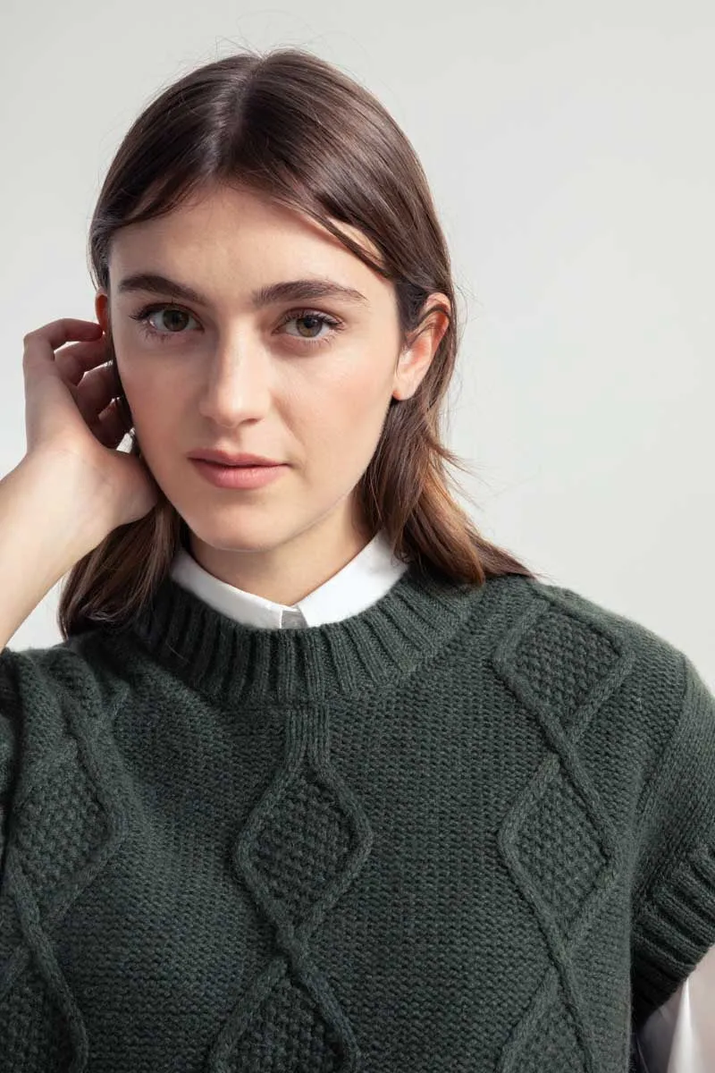 Norma Recycled Wool Vest Green