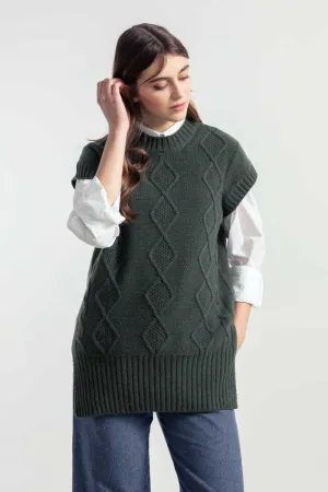 Norma Recycled Wool Vest Green
