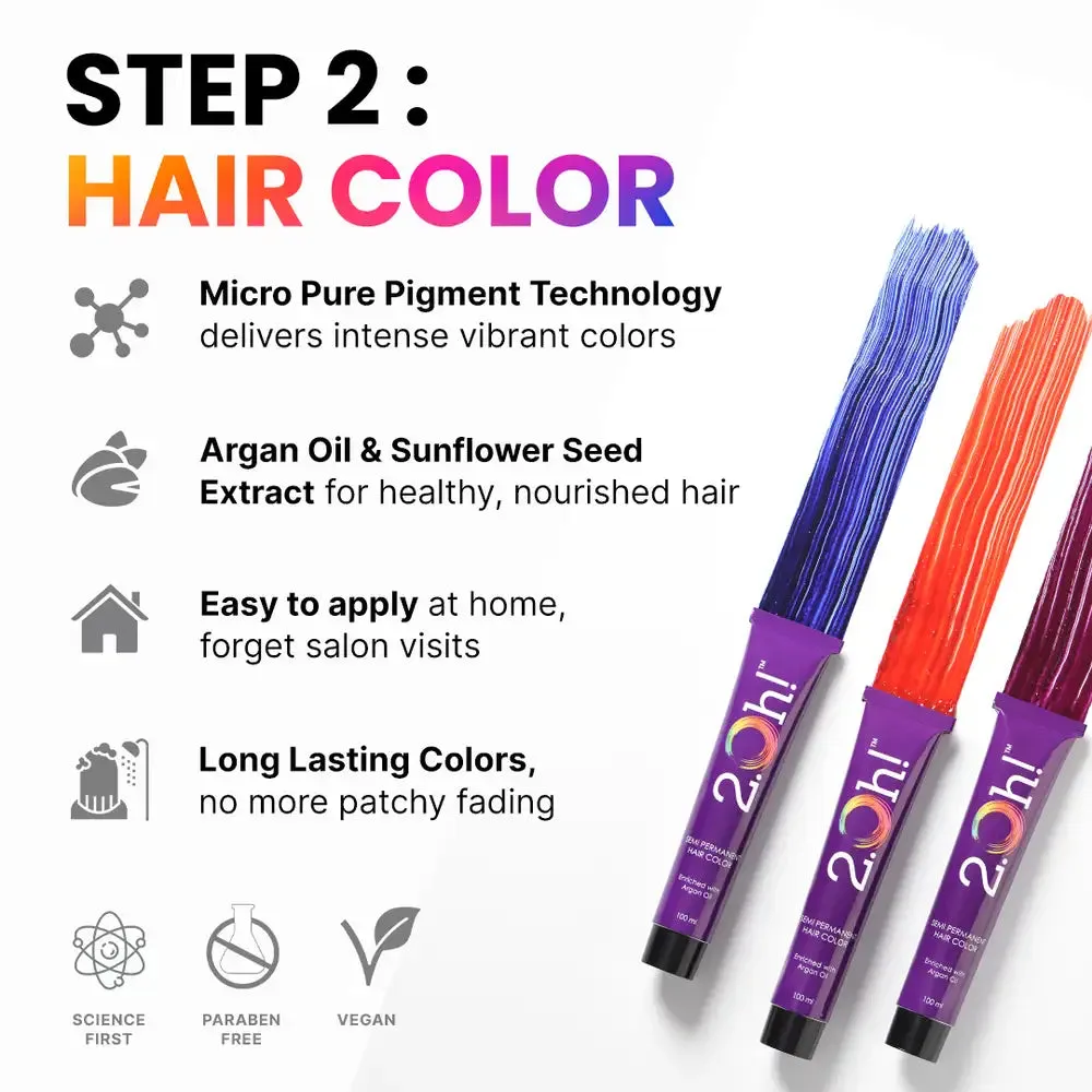 Orange DIY Combo : Hair Bleach Kit   Semi Permanent Hair Color
