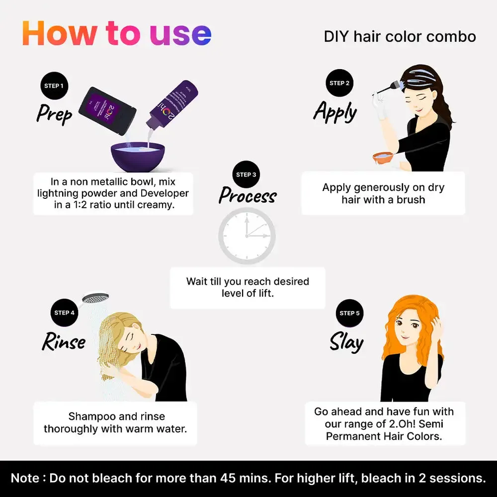 Orange DIY Combo : Hair Bleach Kit   Semi Permanent Hair Color