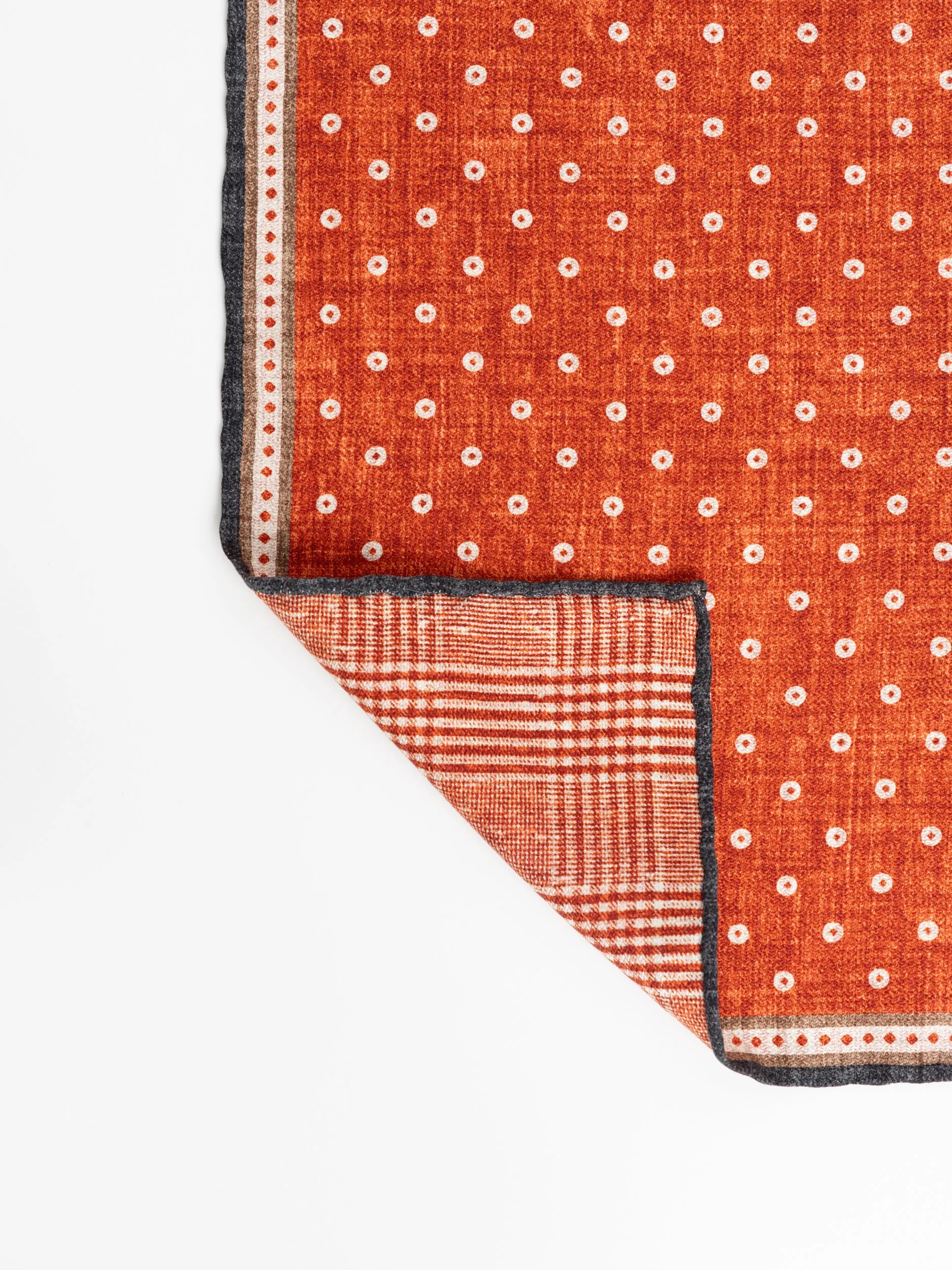 Orange Double Face Pocket Square