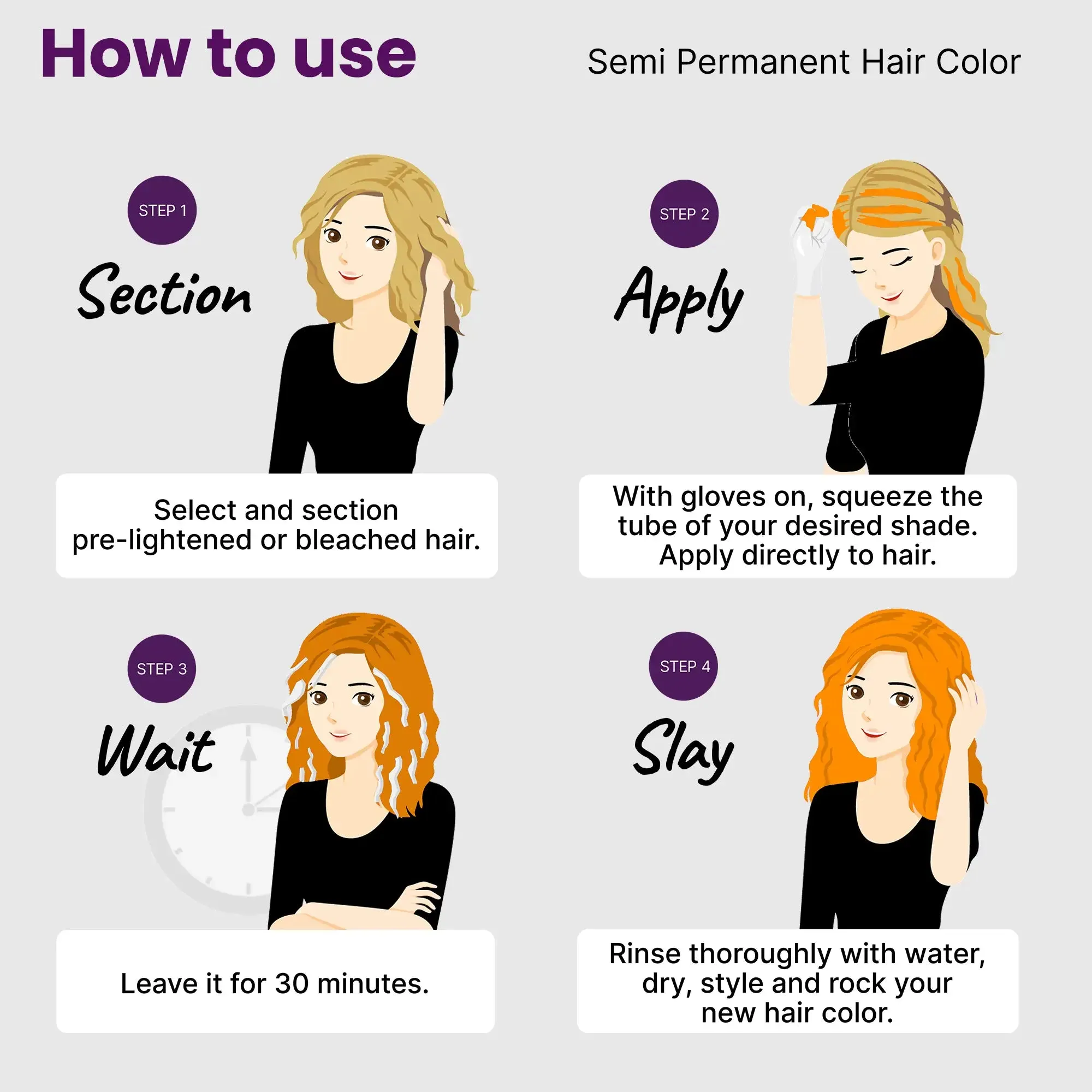 Orange Repair Combo : Hair Repair Serum   Semi Permanent Hair Color