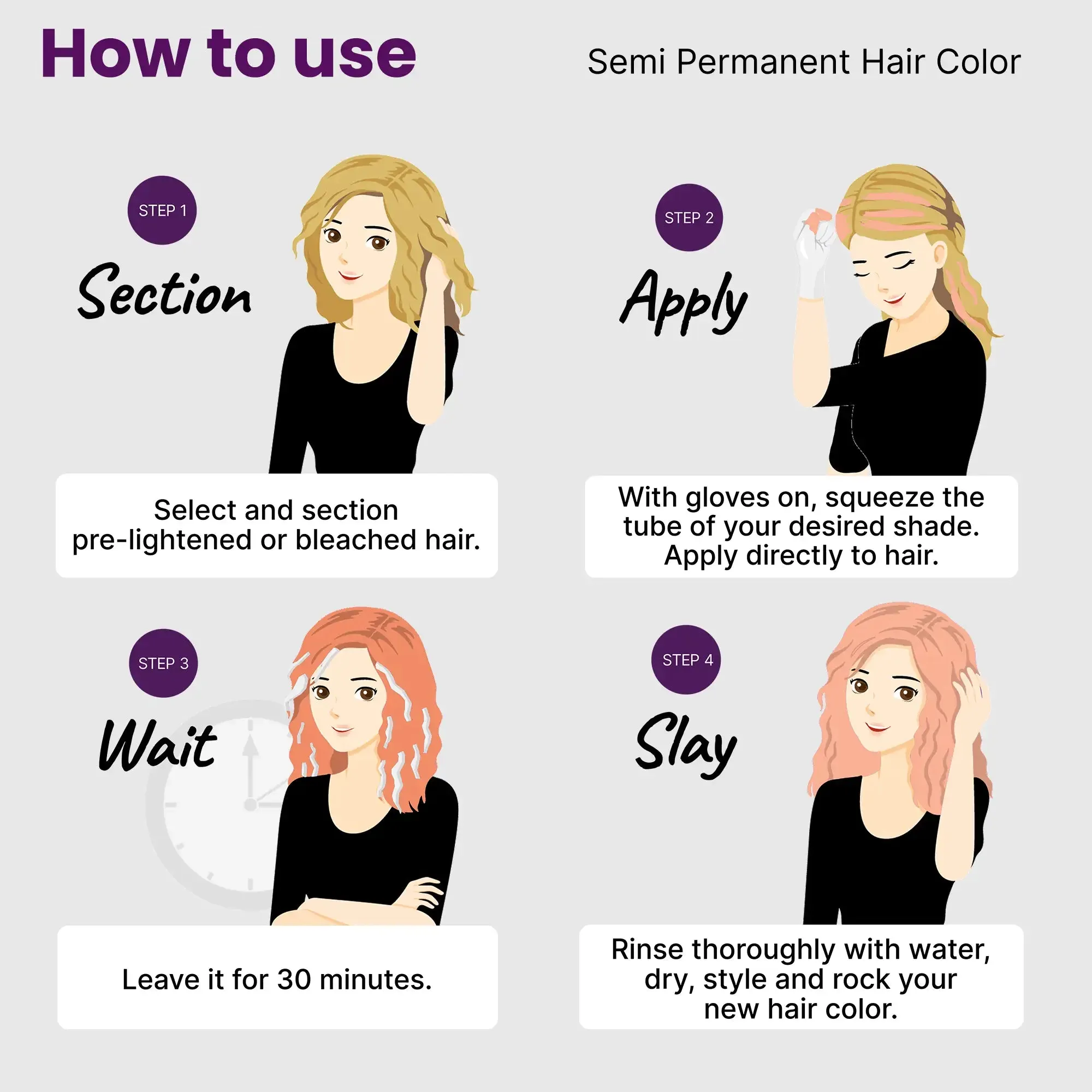 Peach Style Combo : Hair Styling Spray   Semi Permanent Hair Color