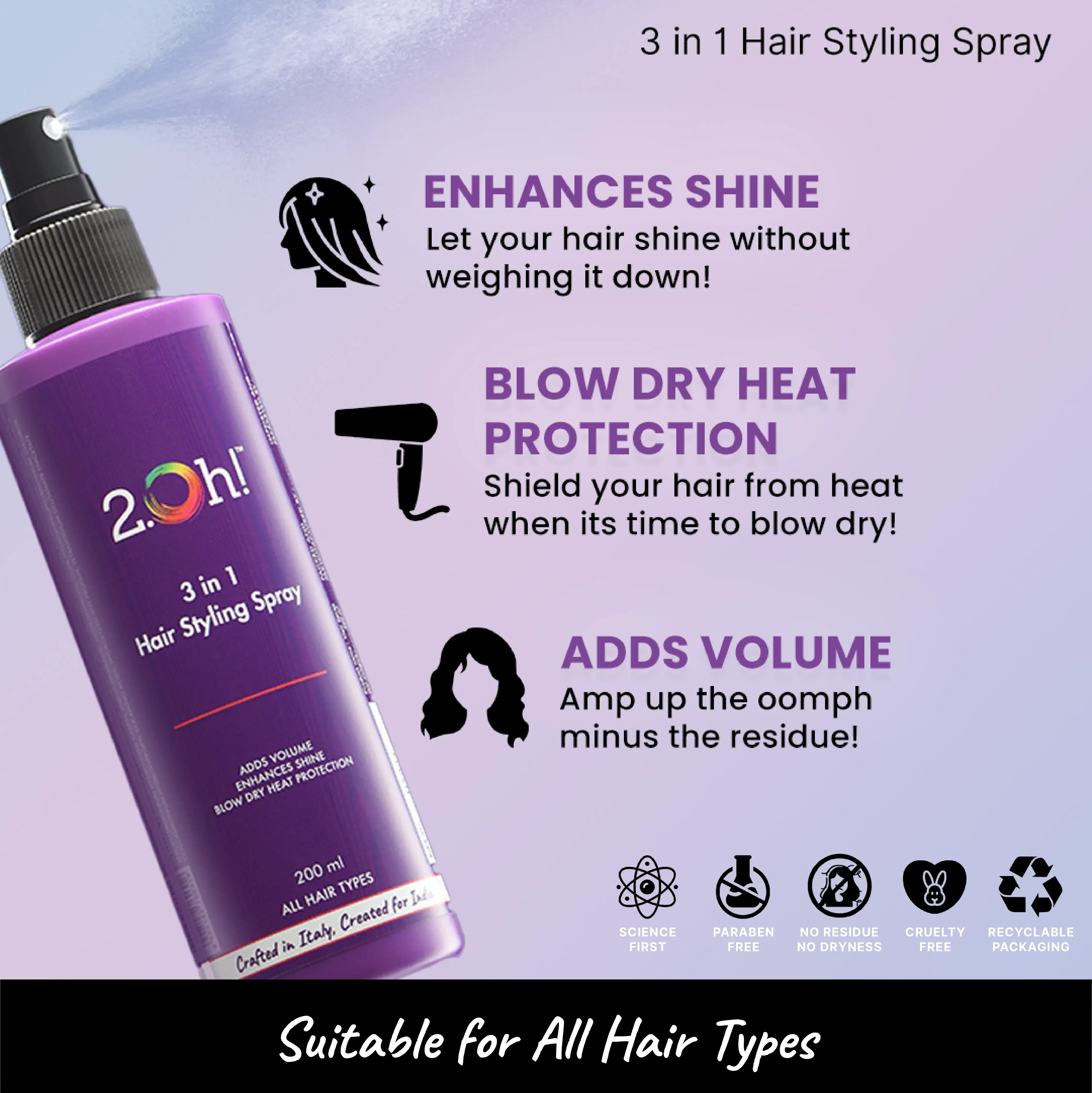 Peach Style Combo : Hair Styling Spray   Semi Permanent Hair Color