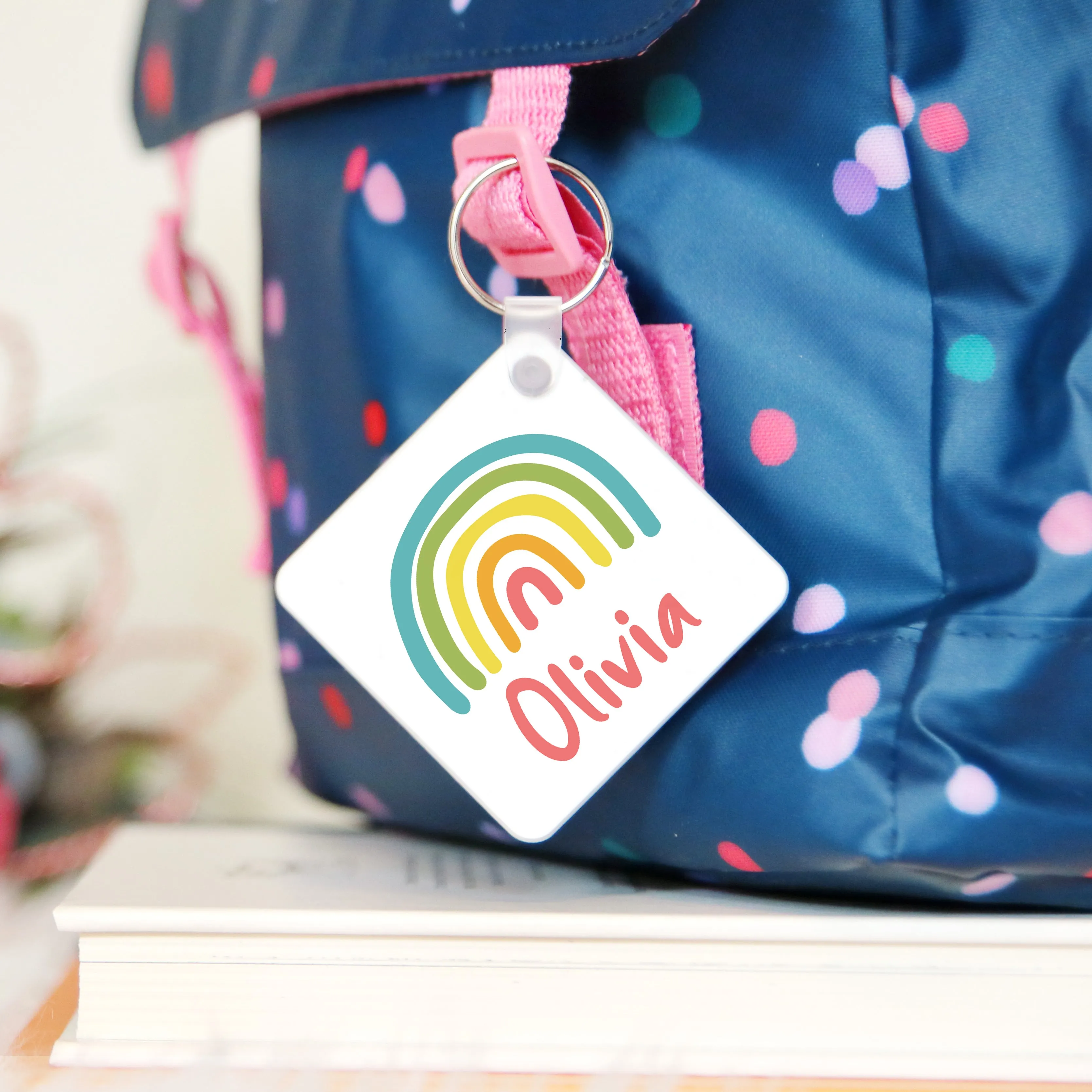 Personalised  Children's Rainbow Keyring