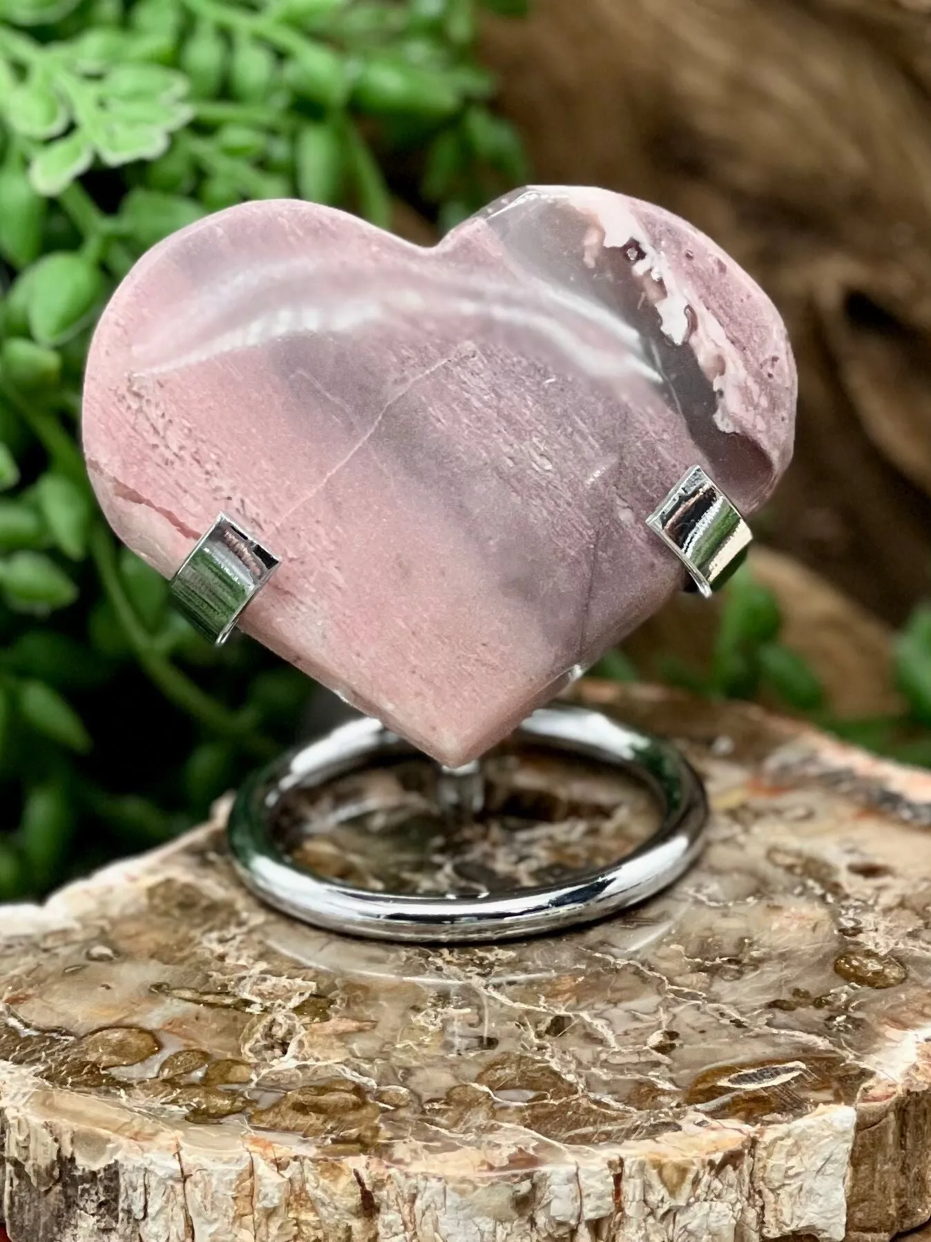 Pink Mookite Heart