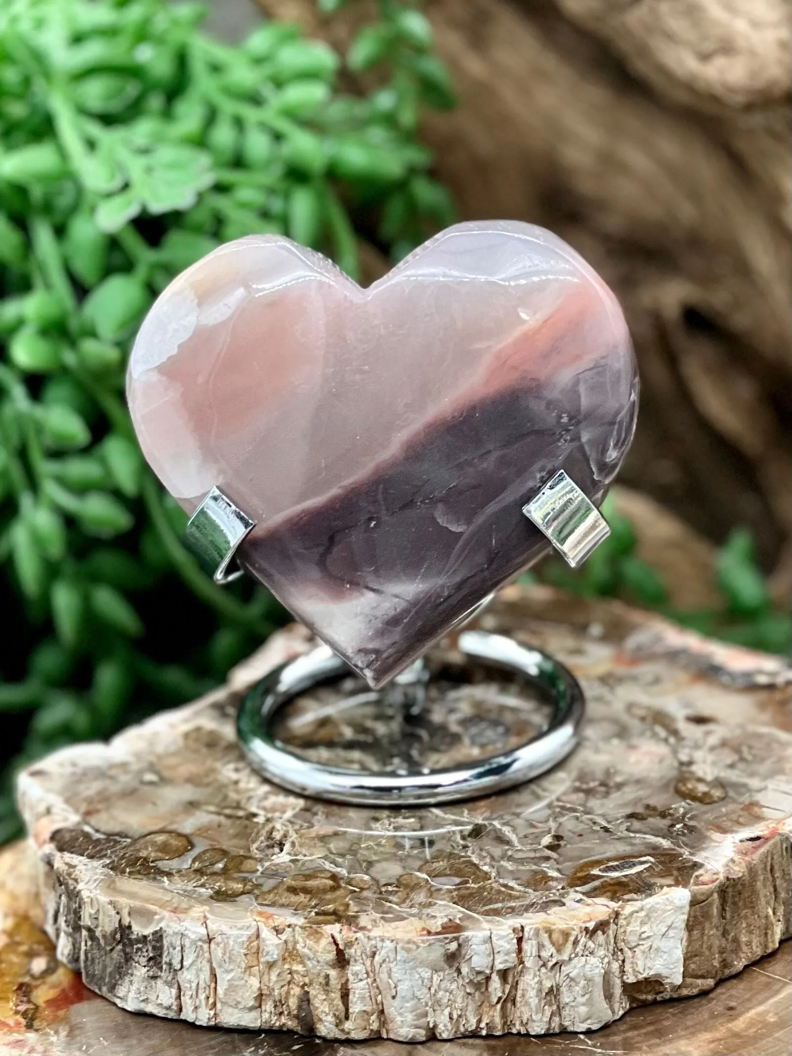 Pink Mookite Heart