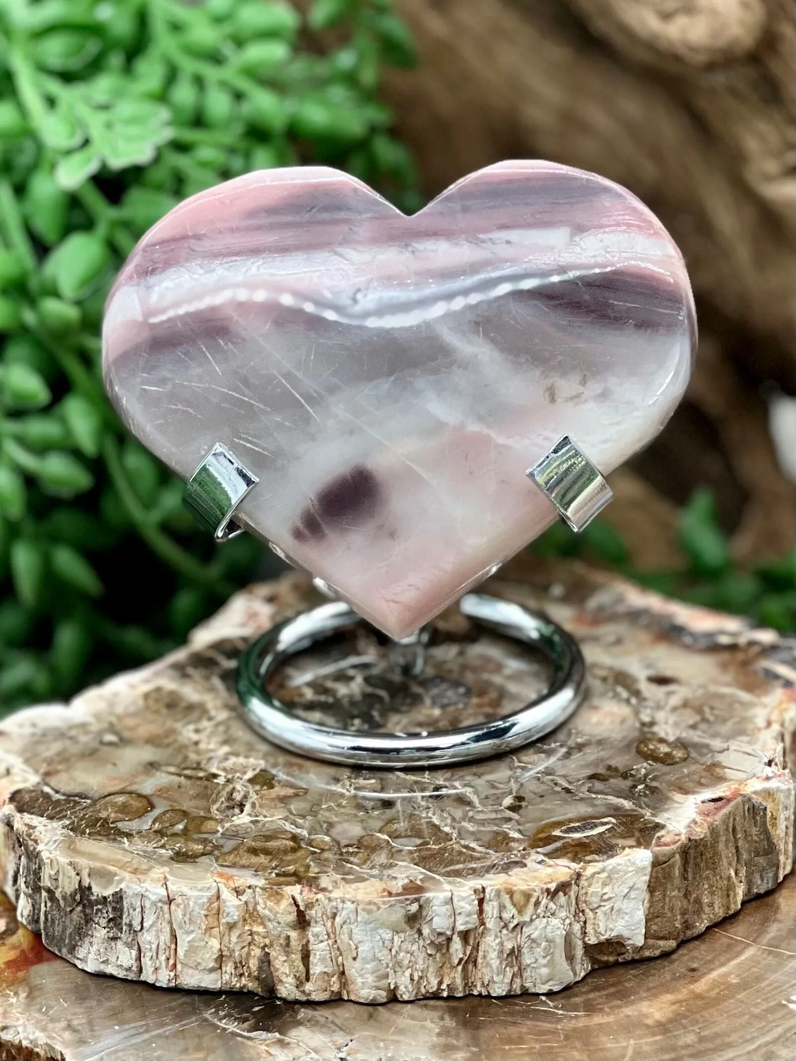 Pink Mookite Heart