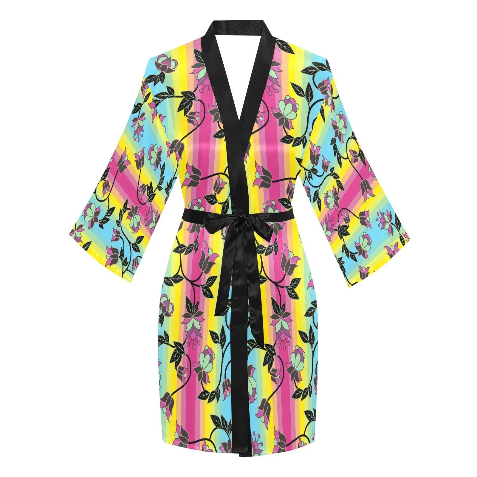 Powwow Carnival Long Sleeve Satin Robe