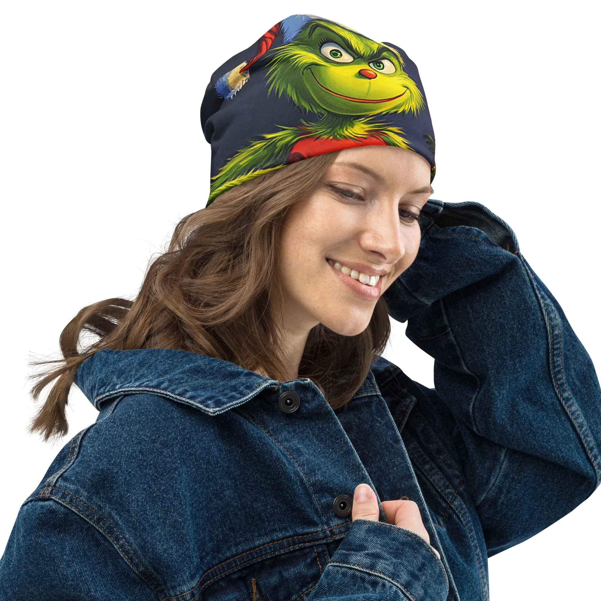 Qreatrz Grinch All-Over Print Beanie