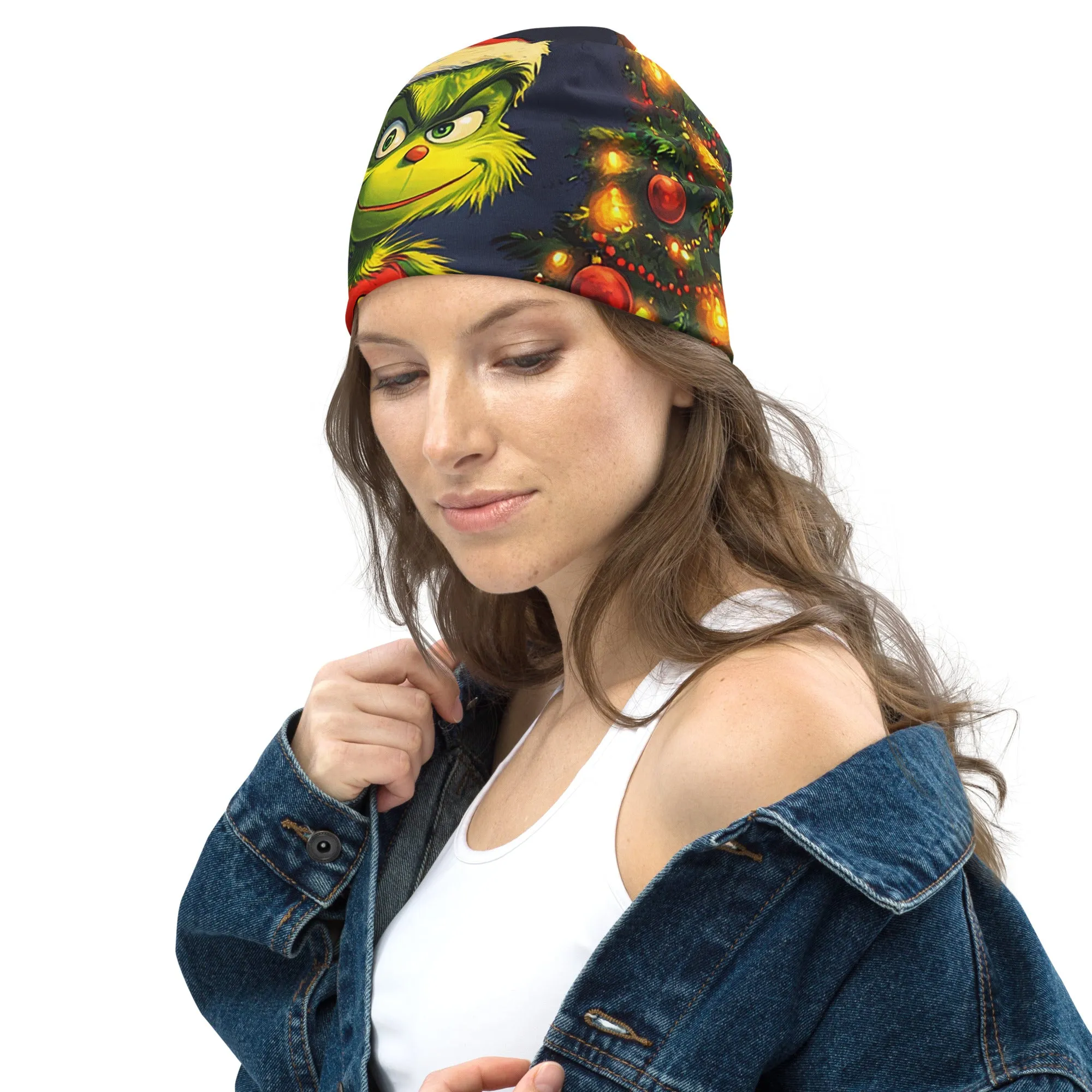 Qreatrz Grinch All-Over Print Beanie