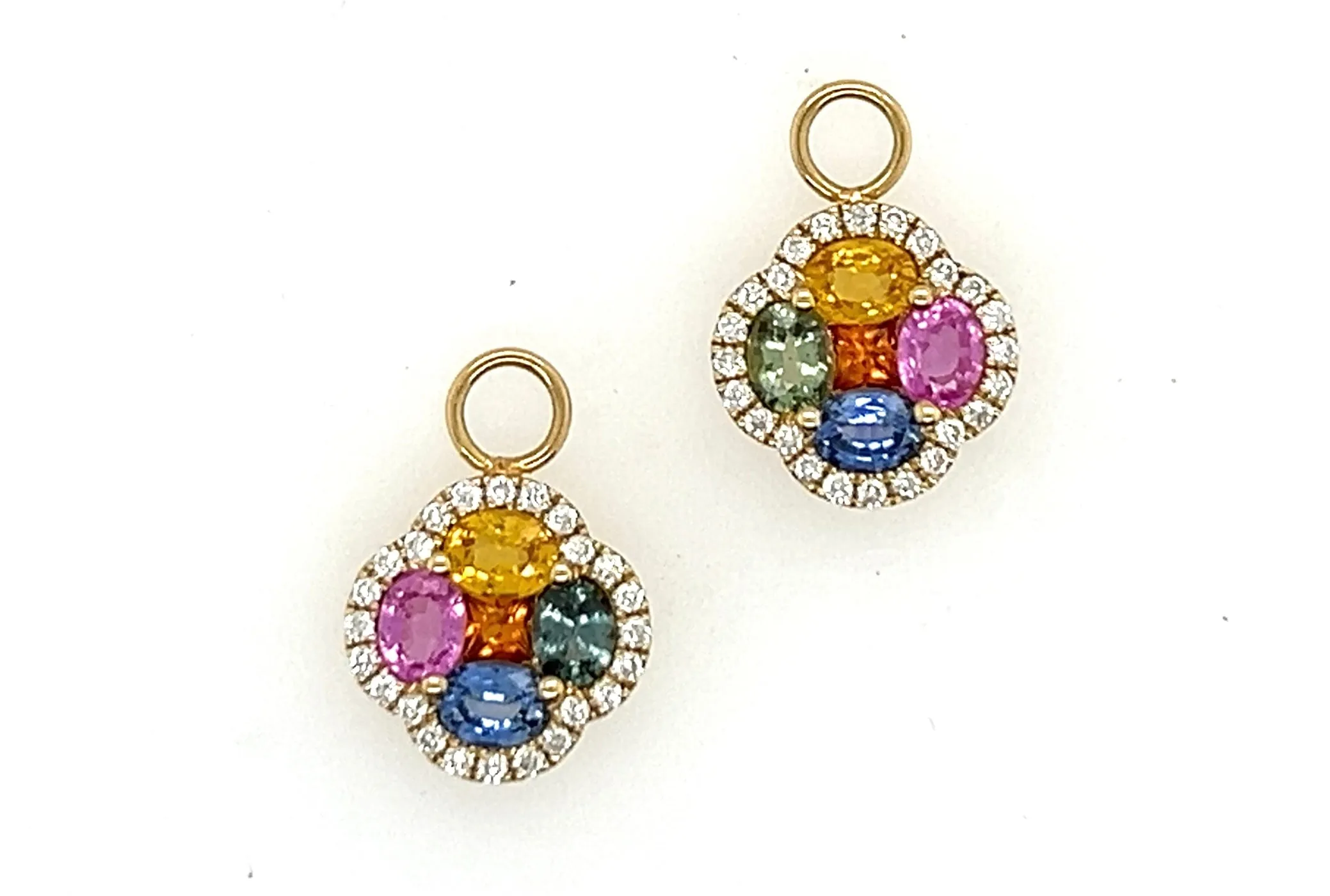 Rainbow Clover Charm Earrings