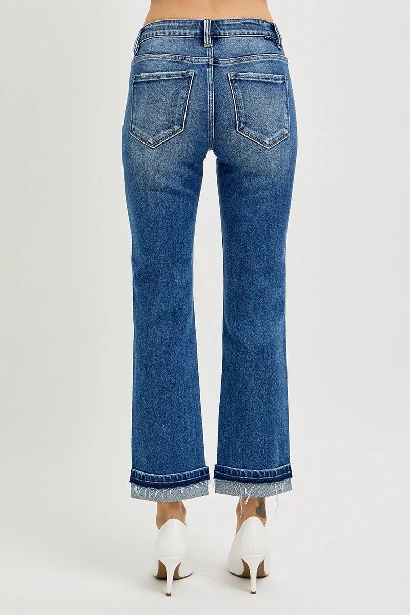 Risen Jeans - Mid Rise Ankle Slim Straight Jeans - RDP5311