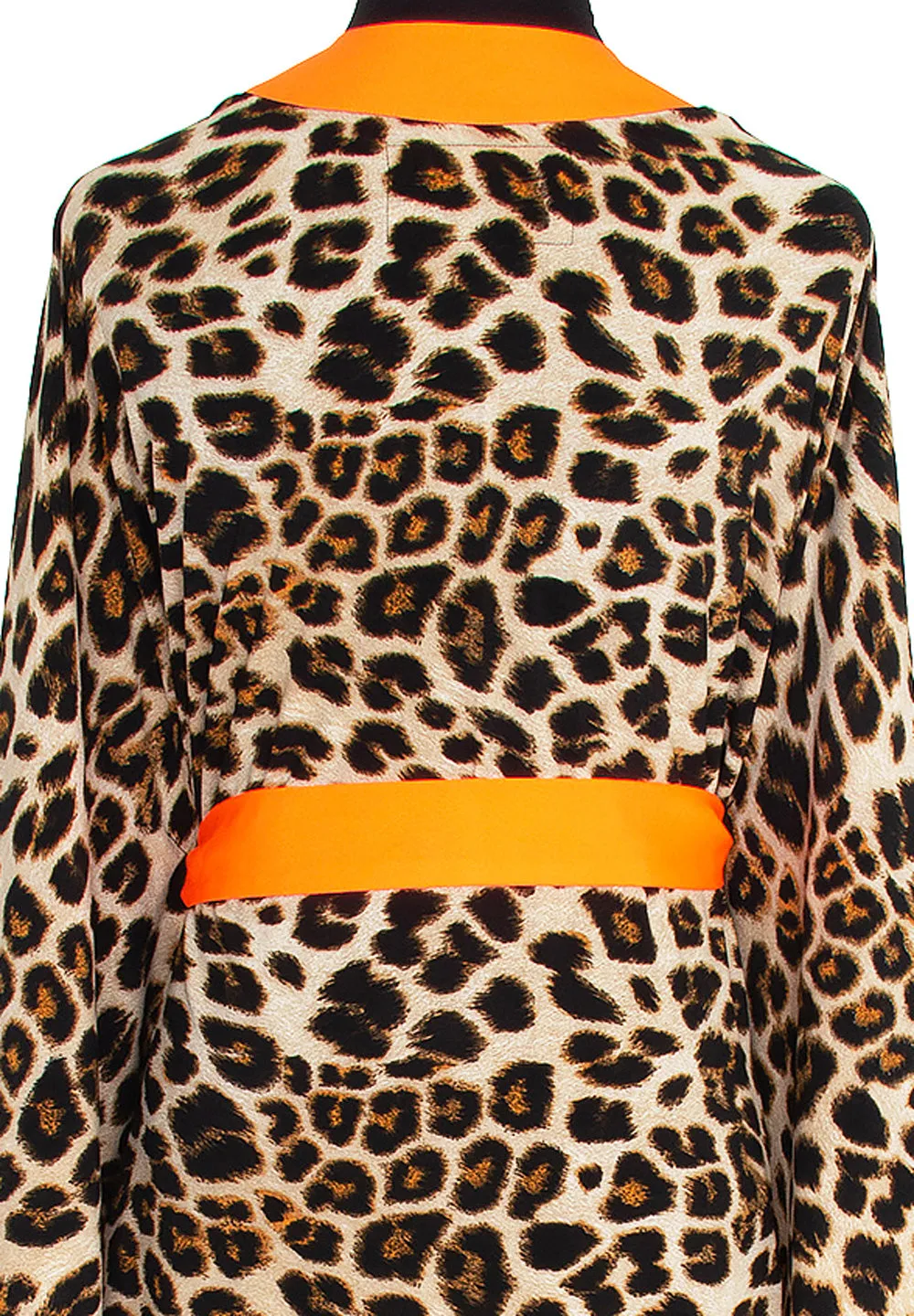 Safari - Orange Leopard Kimono (Neon Orange)