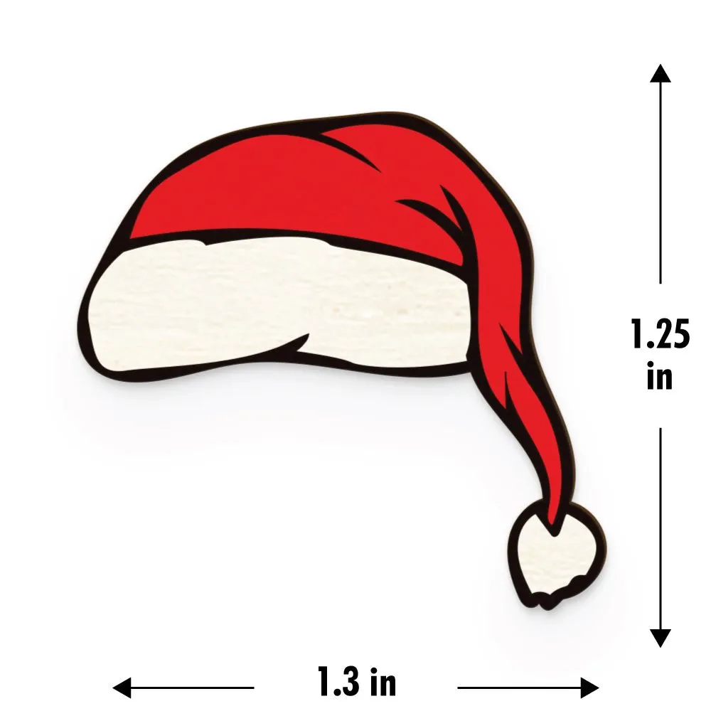 Santa Hat Hand Painted Wooden Pin