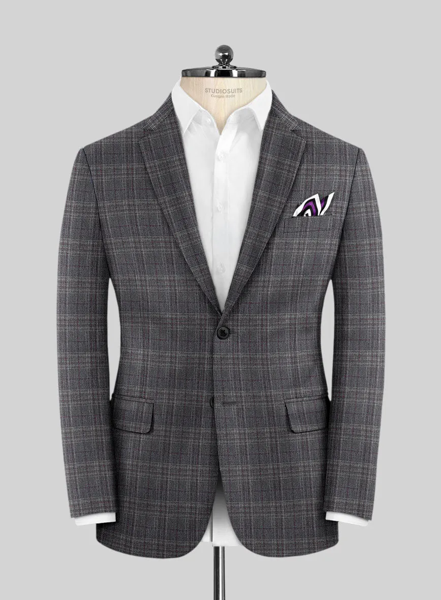 Scabal Tornado Glen Gray Wool Suit