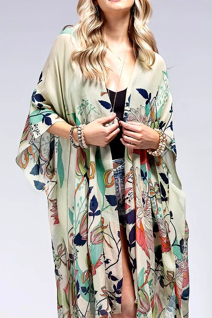 Spring Field Floral Kimono