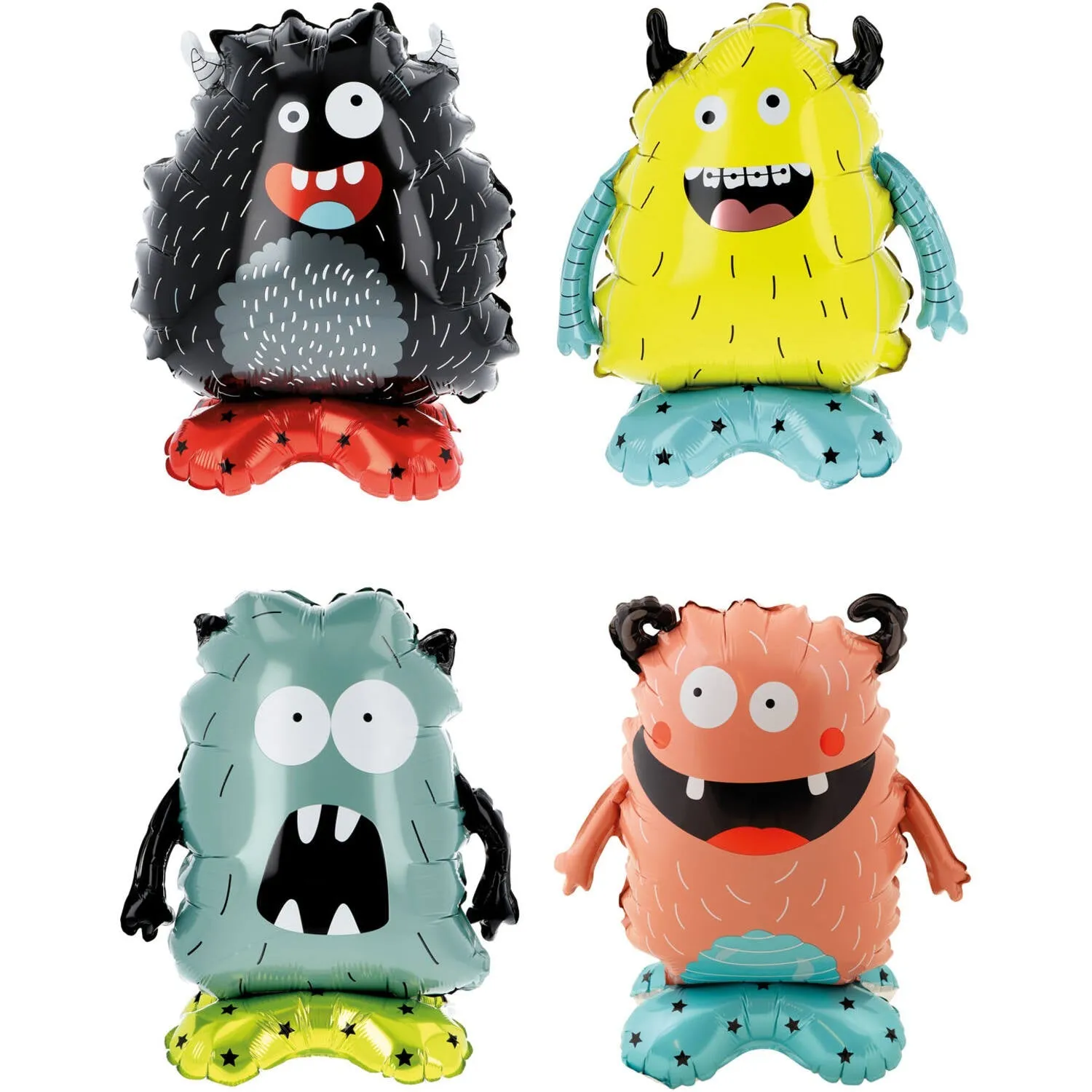 Standing Foil Balloon - Monsters - 4 pieces