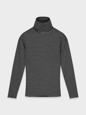STRIPE TURTLENECK-B/W
