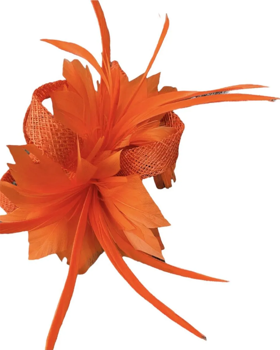 Tango Orange Feather Slide Hair Clip