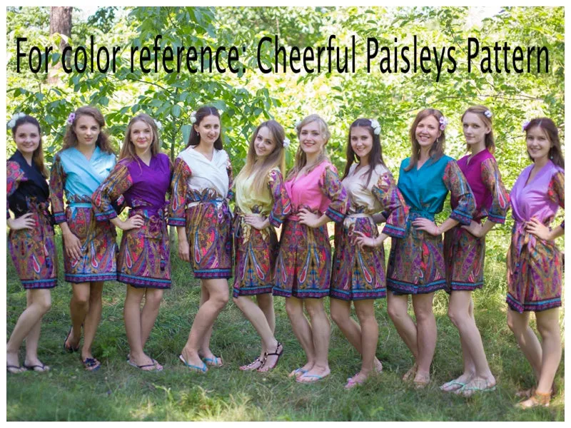Teal The Unwind Style Caftan in Cheerful Paisleys Pattern