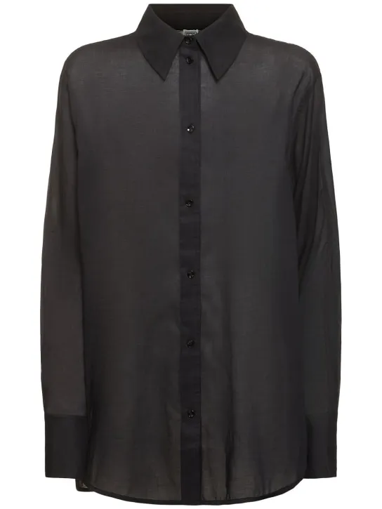Toteme   Kimono sleeve cotton blend shirt 
