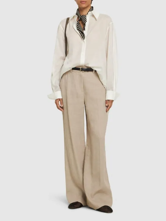 Toteme   Kimono sleeve cotton blend shirt 