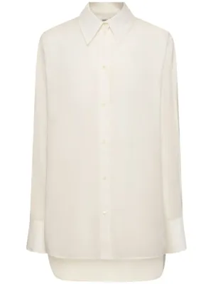 Toteme   Kimono sleeve cotton blend shirt 