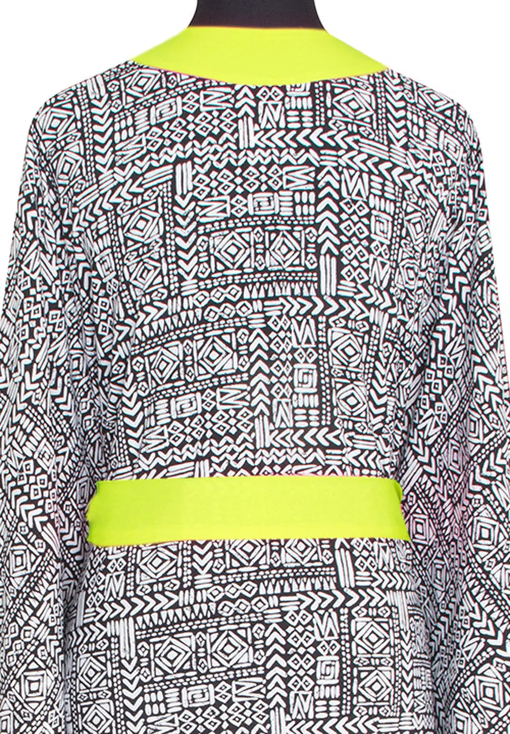 Tribal - Black Mayan Kimono (Neon Yellow)