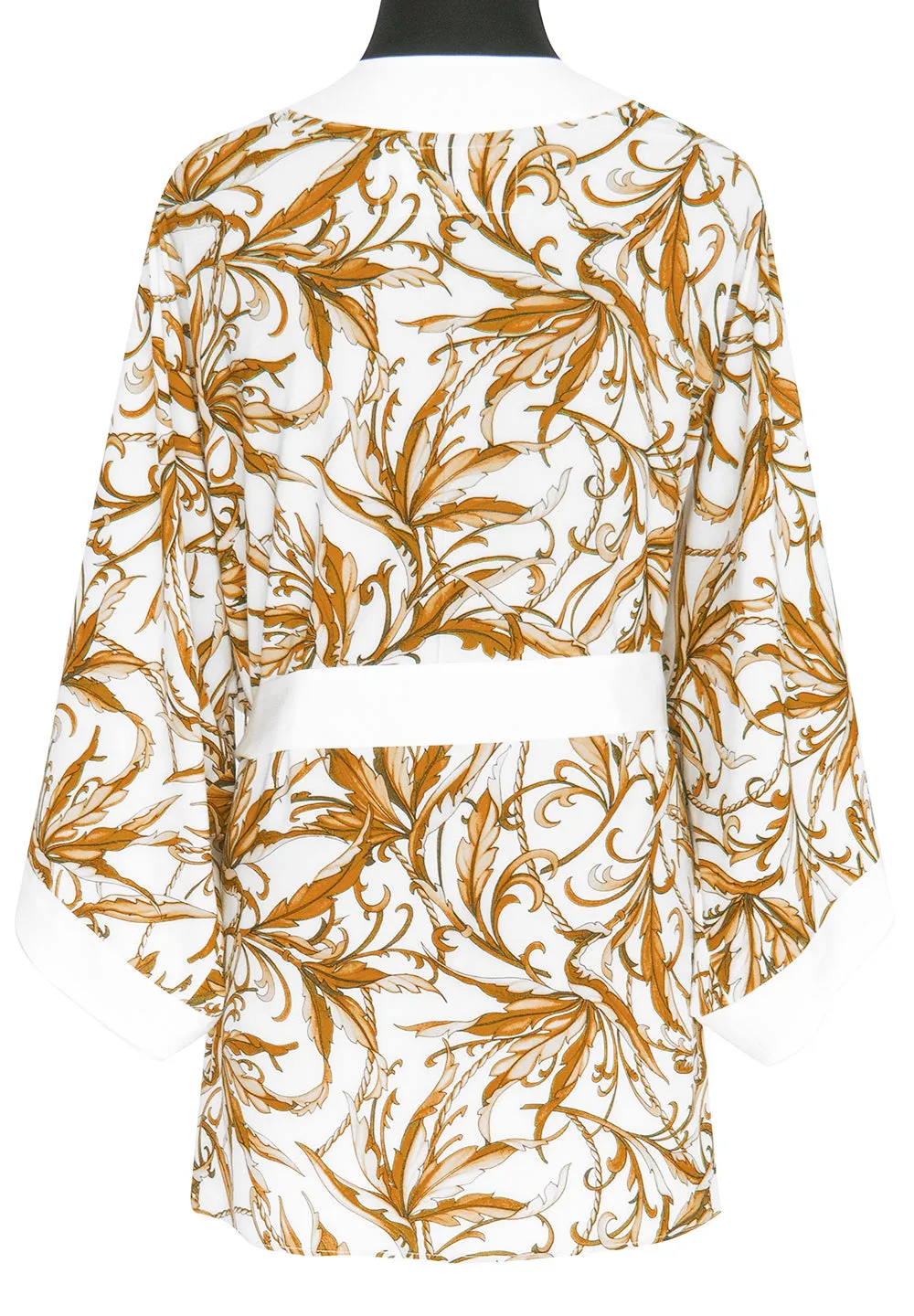 Tropics - Royal Brown Kimono (Off-White)