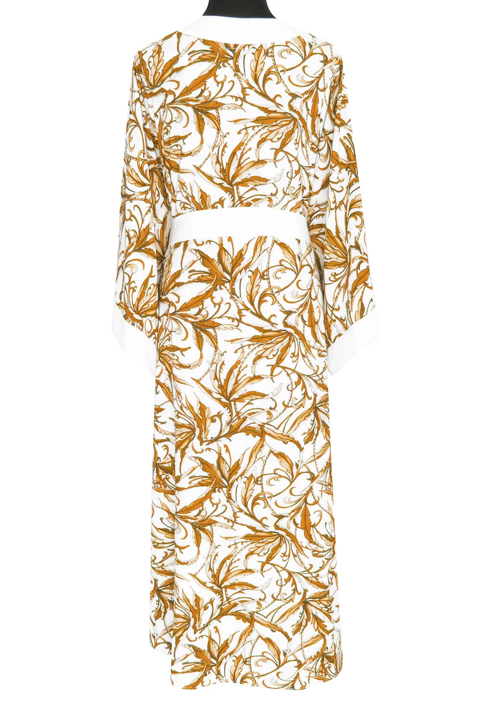 Tropics - Royal Brown Kimono (Off-White)