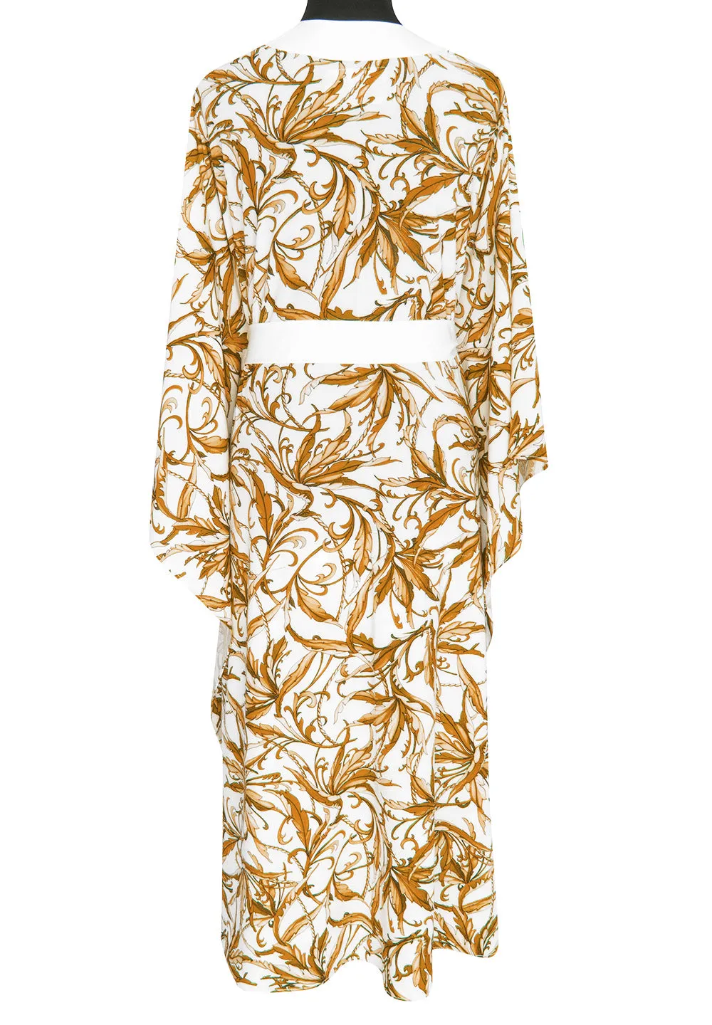 Tropics - Royal Brown Kimono (Off-White)