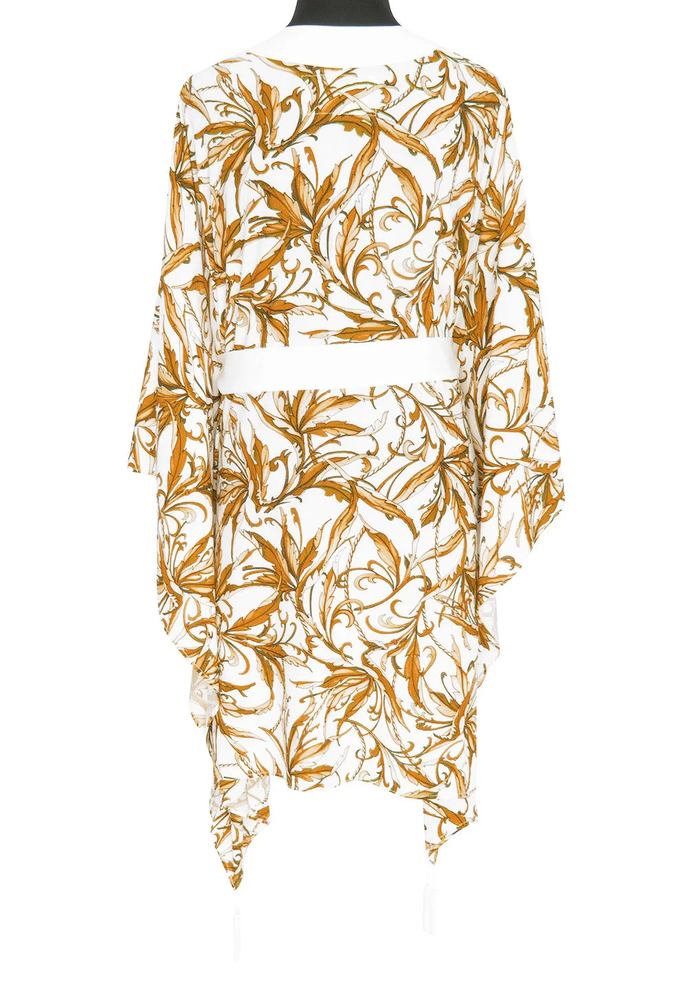 Tropics - Royal Brown Kimono (Off-White)