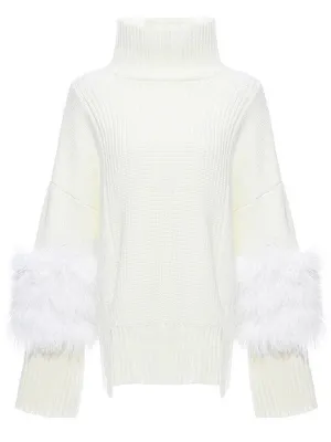 Turtleneck Feathers Sweatshirt