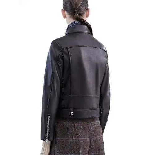 Wenkouban-Winter outfits Christmas Black Friday Faux Leather Motorcycle Jacket With Belt