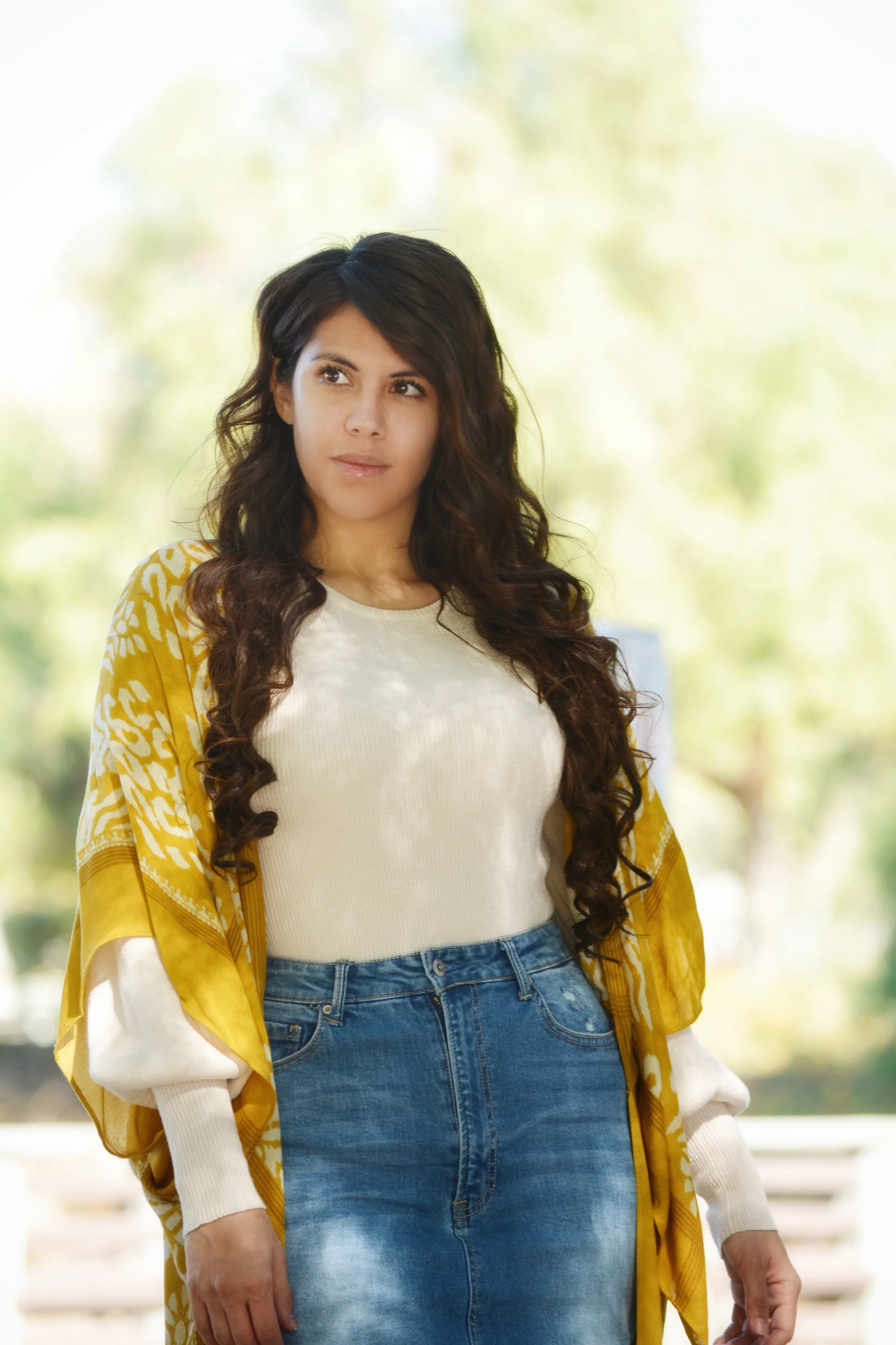 Willow Mustard Kimono