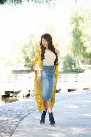 Willow Mustard Kimono