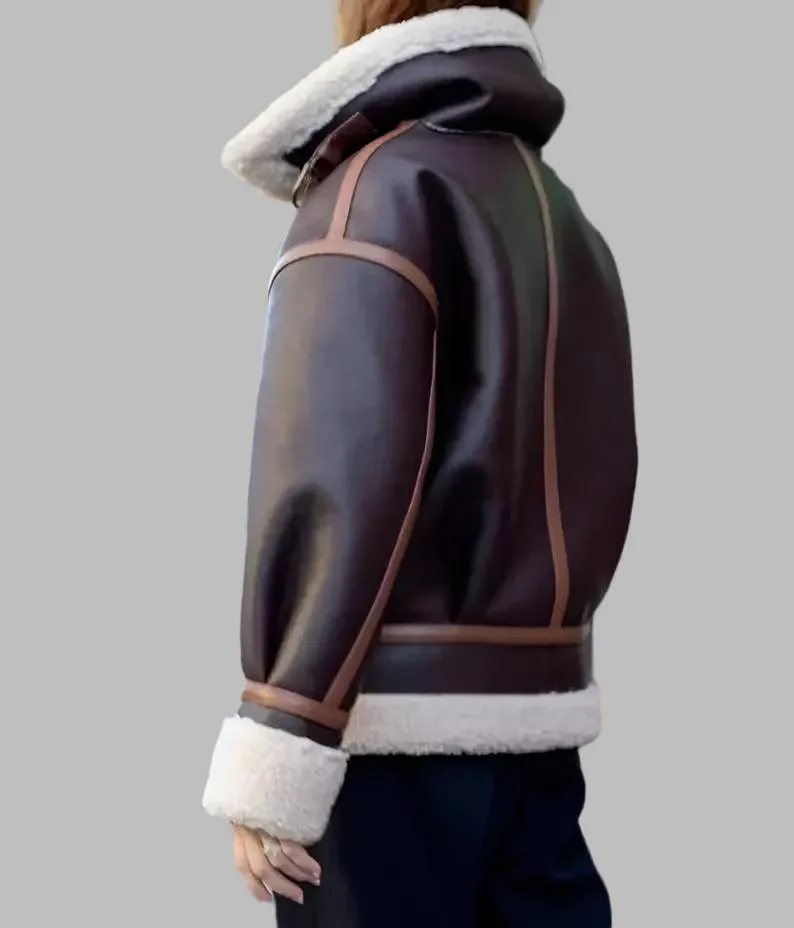 Winter Fur B3 RAF Aviator Shearling Leather Jacket for Women